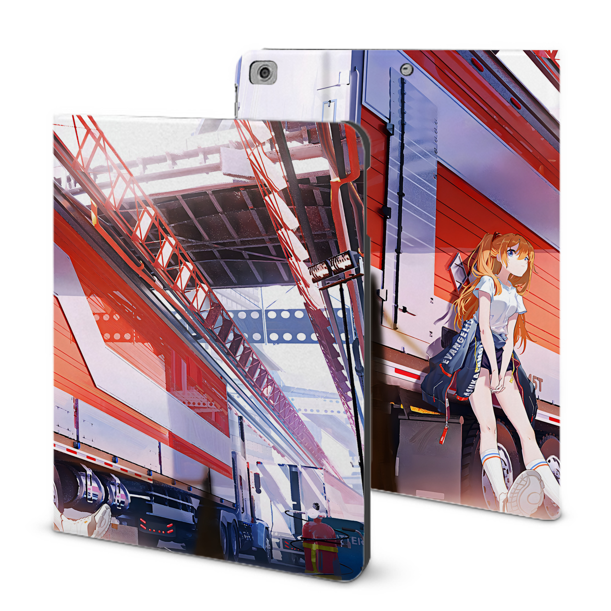 （画像用） EVA 新世紀エヴァンゲリオン IPad ケース ブック型 PUレザー TPU 耐衝撃 軽量 薄型 ペン収納なし 全面保護 IPad 各モデル対応
